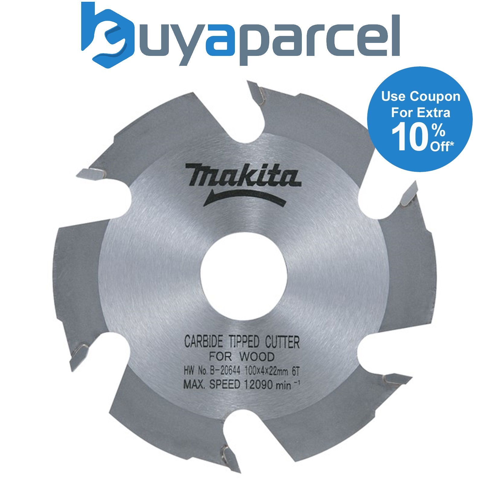 Makita B-20644 100mm TCT 6 Tooth Blade Fits Biscuit Jointer DPJ180 PJ7000