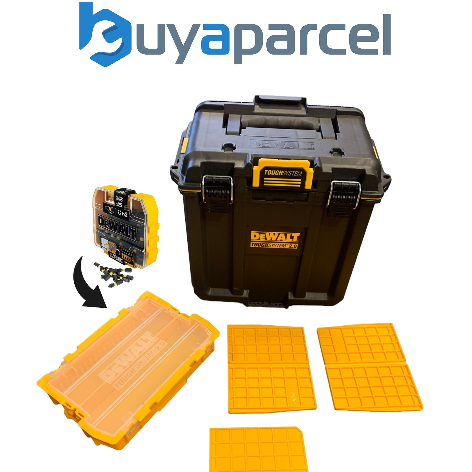 Dewalt Toughsystem 2 DWST08035-1 Half Width Deep Tool Box Divider +25pc Bit Set