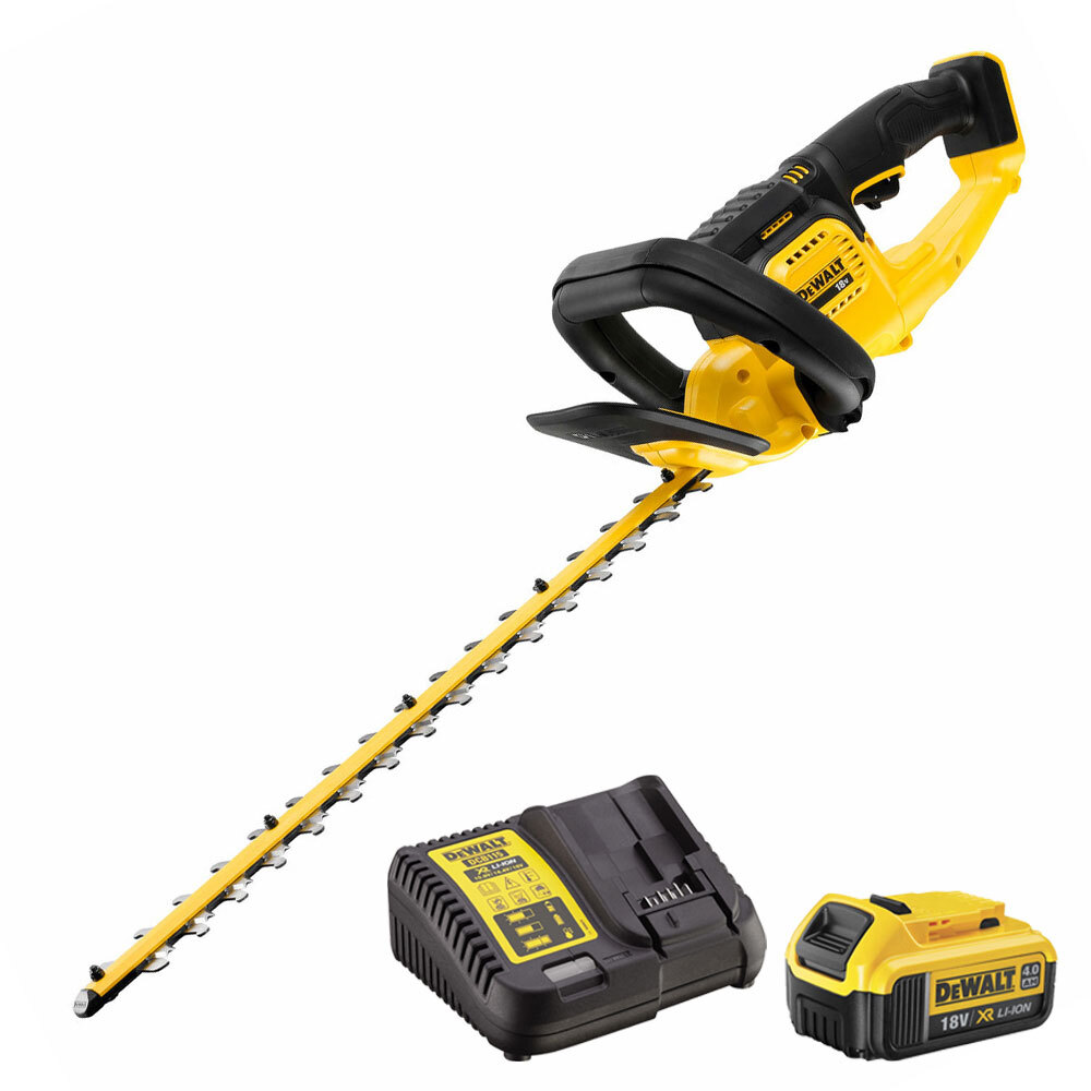 DeWalt DCMHT563N 18V XR Brushless Hedge Trimmer with 1 x 4.0Ah Battery & Charger