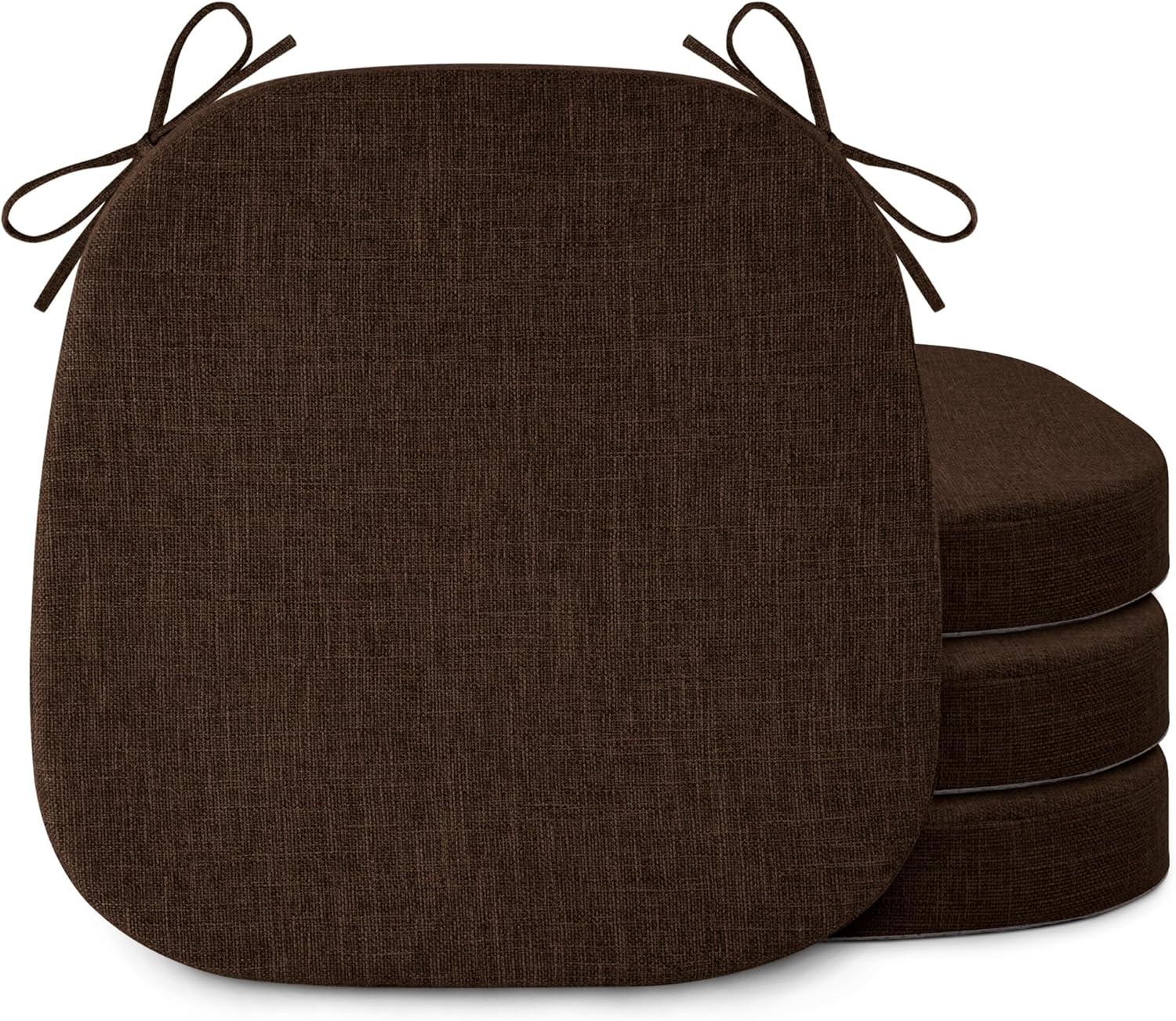 Kitchen Chair Cushions Set of 4 Anti Slip Dining Chair Cushions with Ties 16"x1