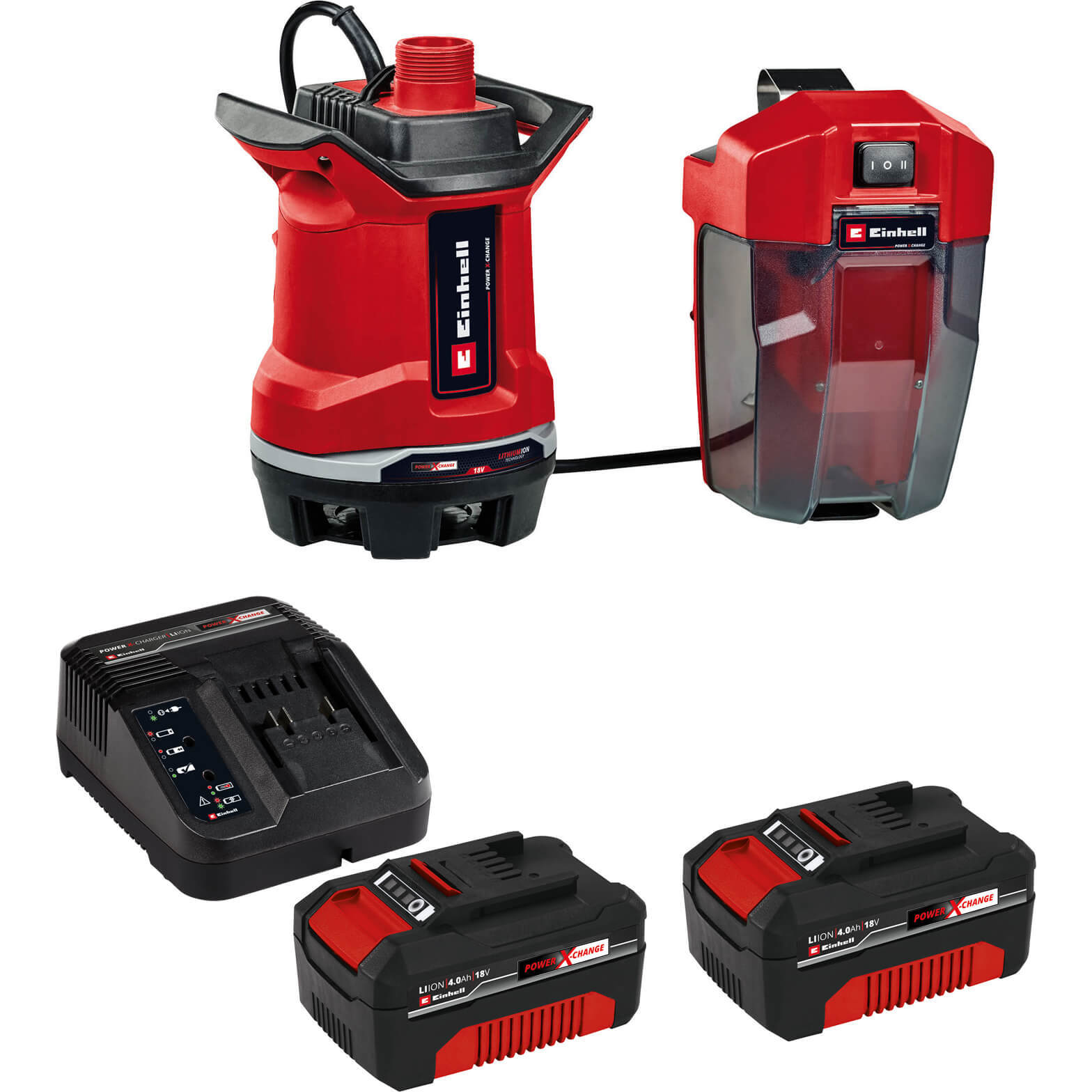 Einhell GE-DP 18/25 Li 18v Cordless Dirty Water Pump 7500 l/h 2 x 4ah Li-ion