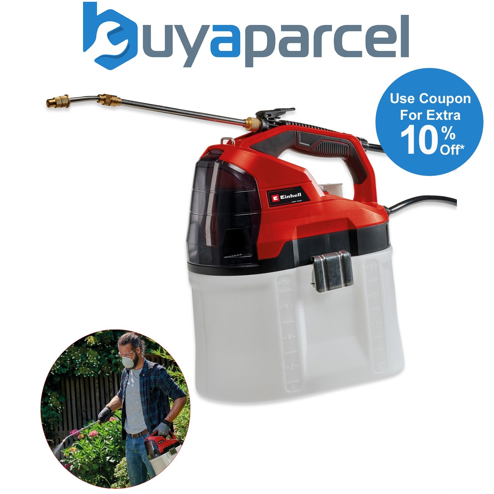 Einhell 18v Cordless Pressure Sprayer Handheld Power X-Change GE-WS 18/75 Li