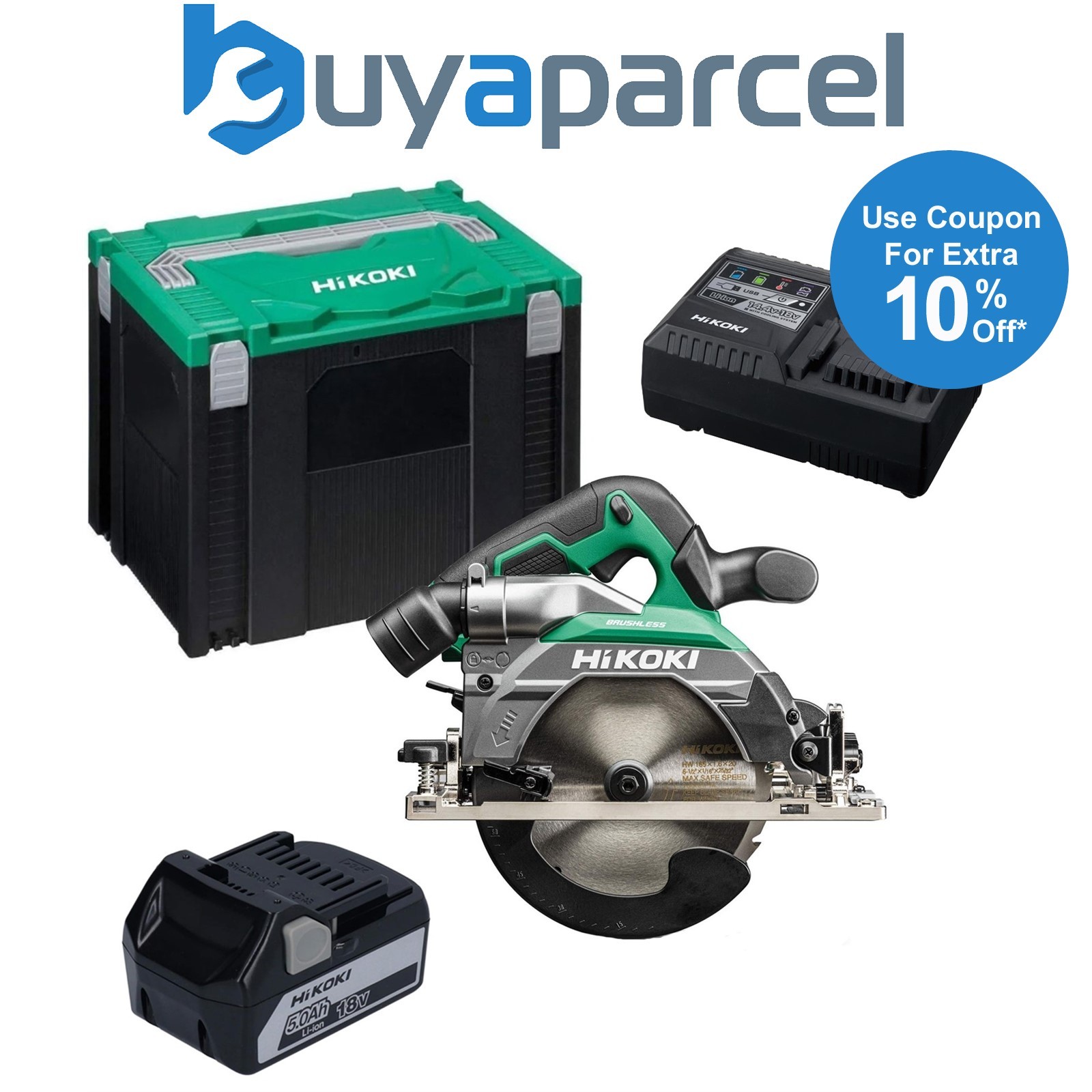 HiKOKI C1806DB Brushless 165mm Circular Saw 18V Cordless Saw X1 5AH Battery Case