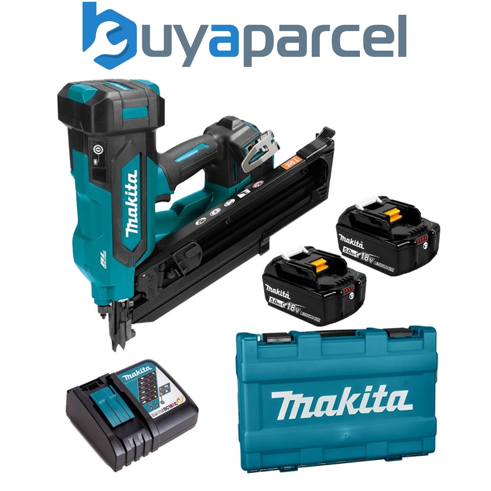 Makita DBN900ZK 18v LXT Brushless 90mm Gasless Framing Nailer + 2x 5.0Ah Kit