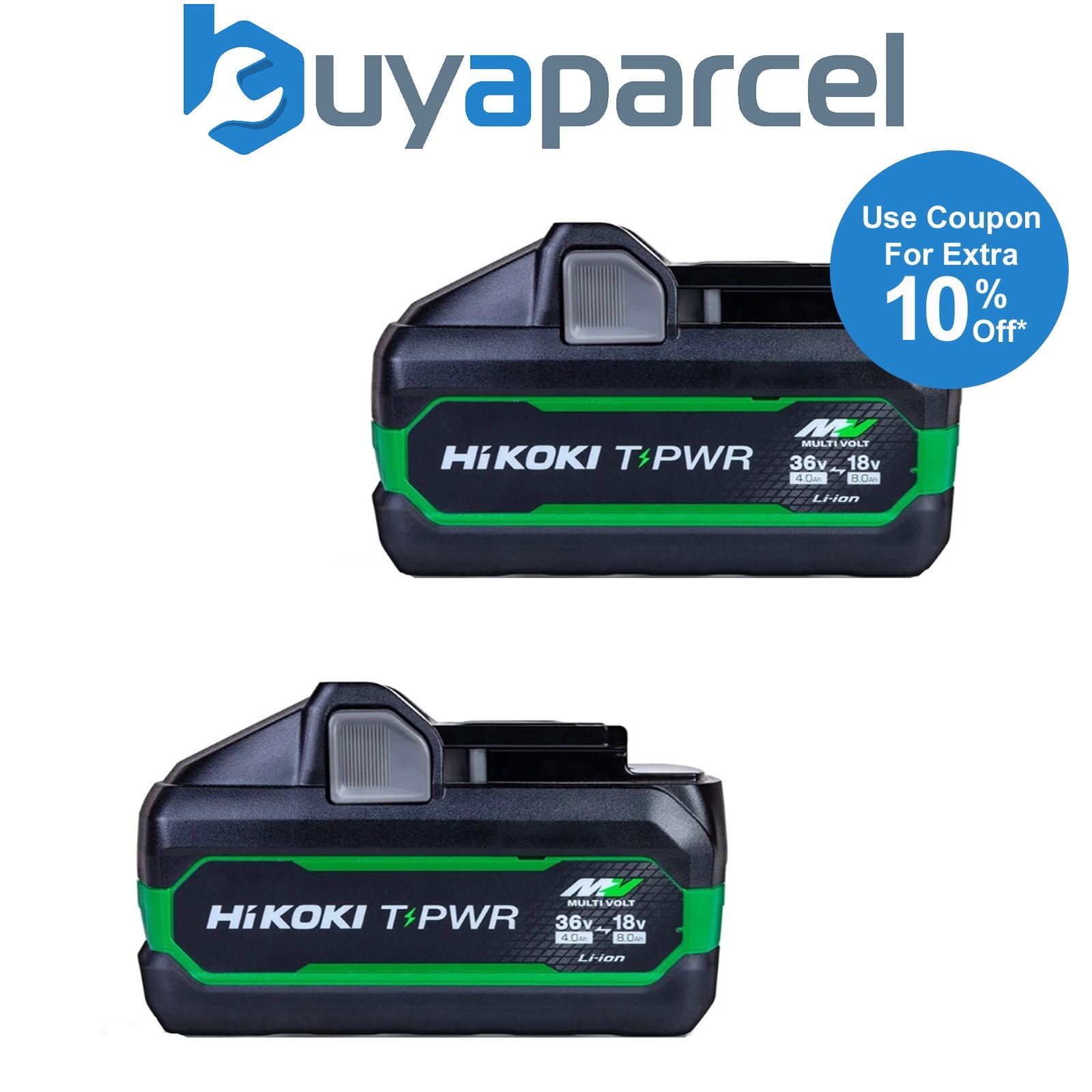 x2 Hikoki BSL3640MVT Battery Tabless MultiVolt 8.0Ah 18V / 4.0Ah 36V Battery