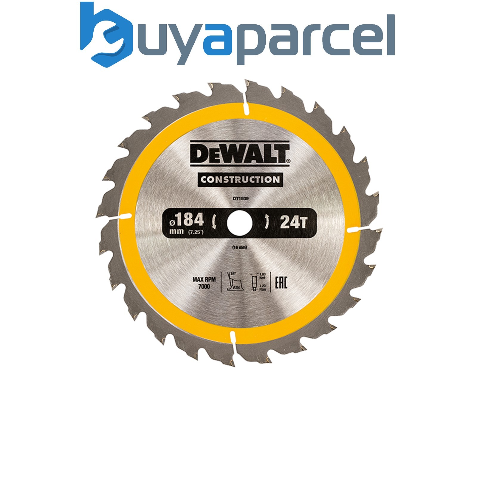 Dewalt DT1939-QZ Portable Construction Circular Saw Blade 184 x 16mm x 24T