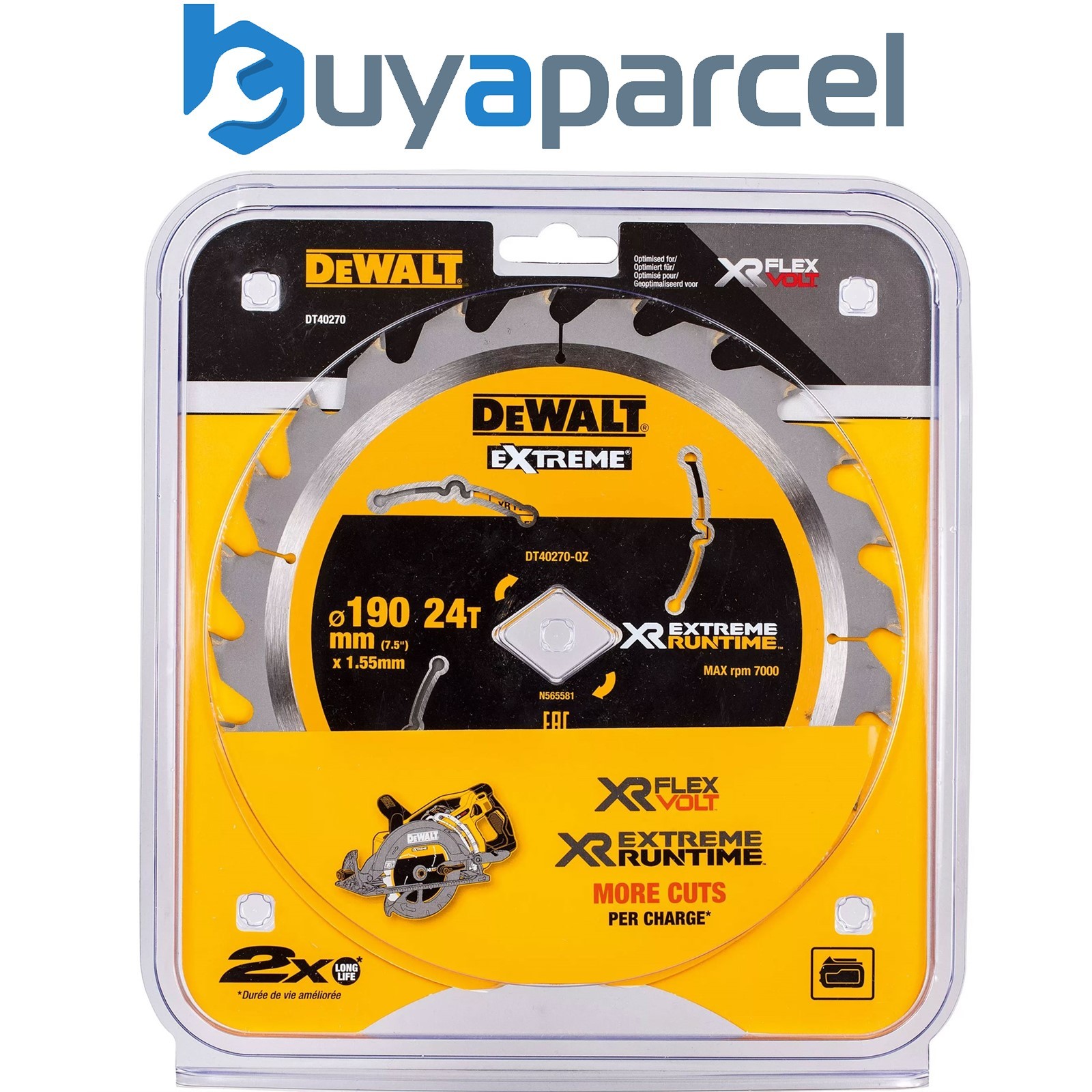 Dewalt DT40270 Extreme Runtime High Torque Circular Saw Blade 190 x 24T DCS577