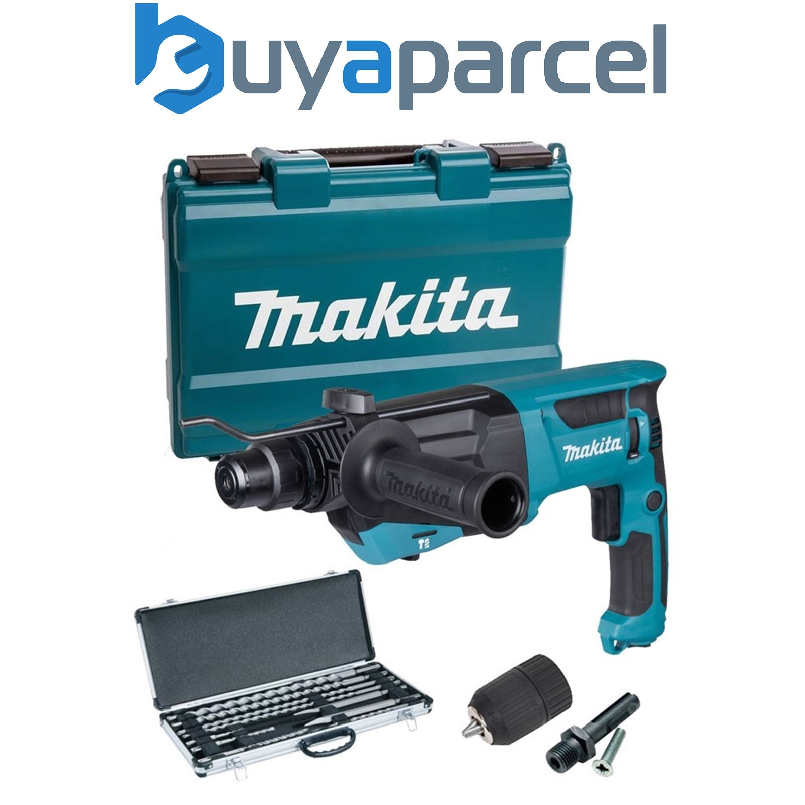 Makita 110v SDS + Rotary Hammer Drill HR2670 Heavy Duty + 16 SDS Bits + Chisels