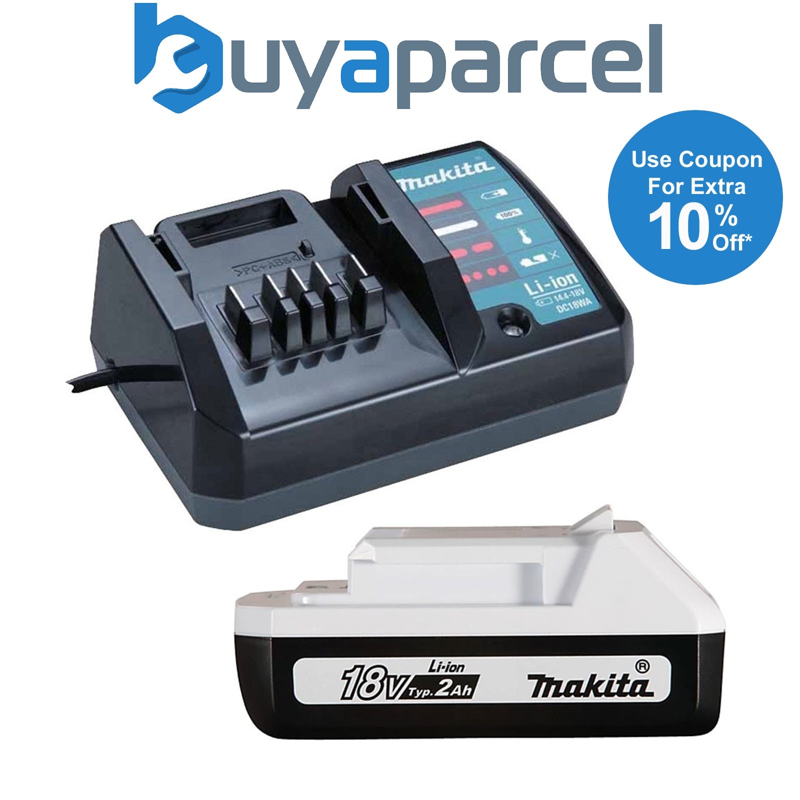 Makita BL1820G 18v G-Series 2.0ah Lithium Ion Battery 2ah + DC18WA Charger