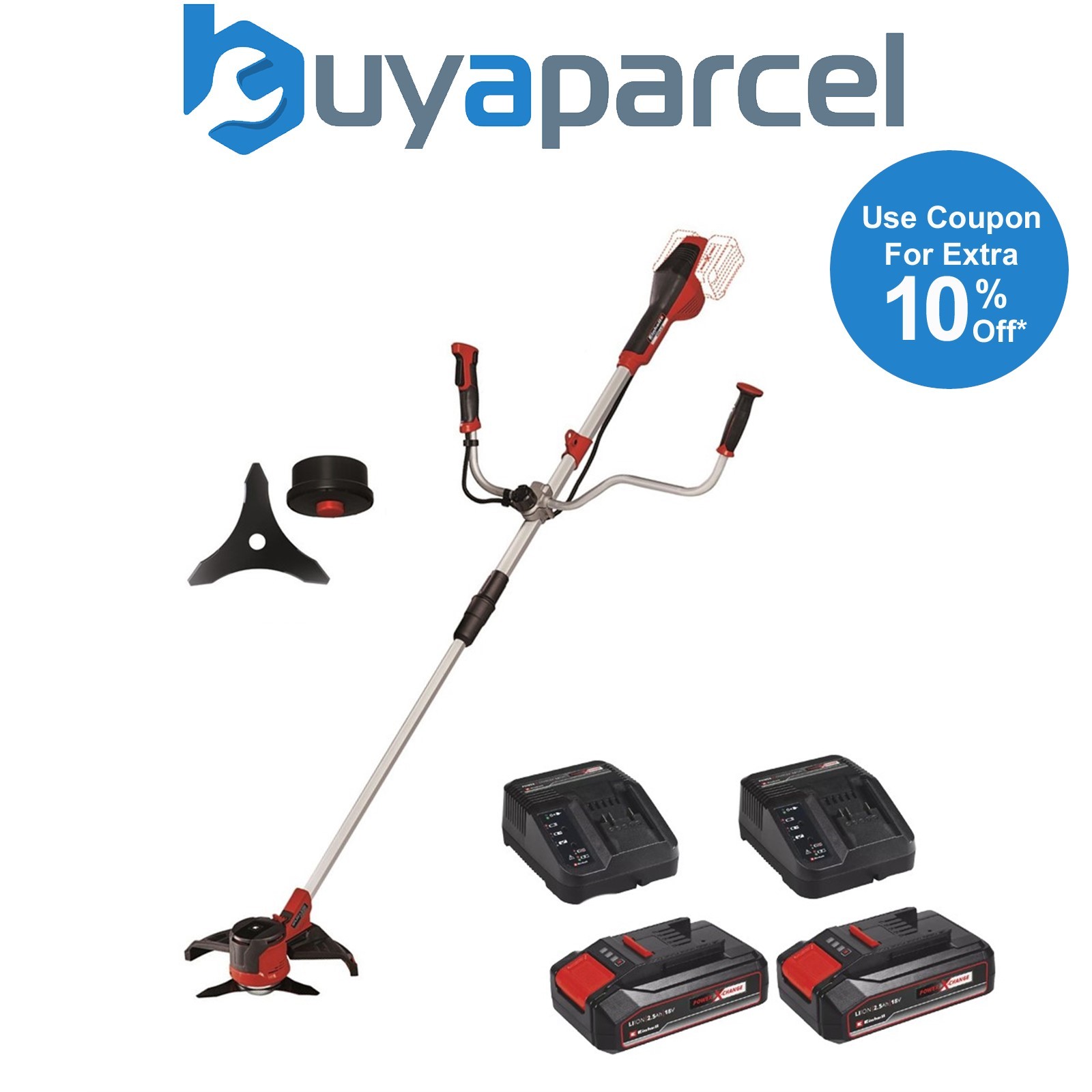 Einhell Twin 18v / 36v Cordless Brushcutter & Strimmer 2 x 2.5AH Battery Pack