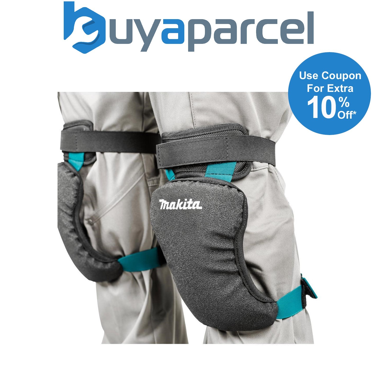 Makita E-15615 Deluxe Durable Knee Pads Pair 3D Mesh Lining - Over Trousers