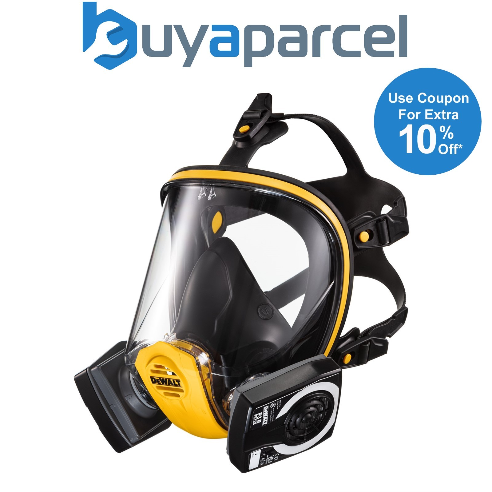 Dewalt Medium P3 Filter Full Face Protection Mask Visor Dust Mask Respirator