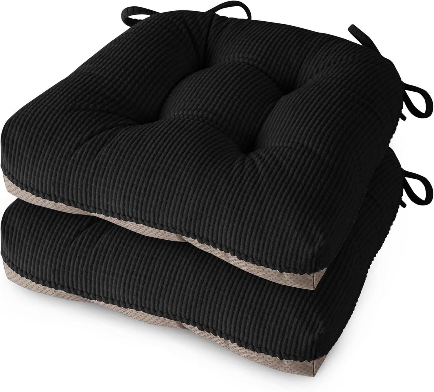 Indoor Kitchen Chair Cushions Set of 2 Dining Chair Cushions with Ties Tufted a