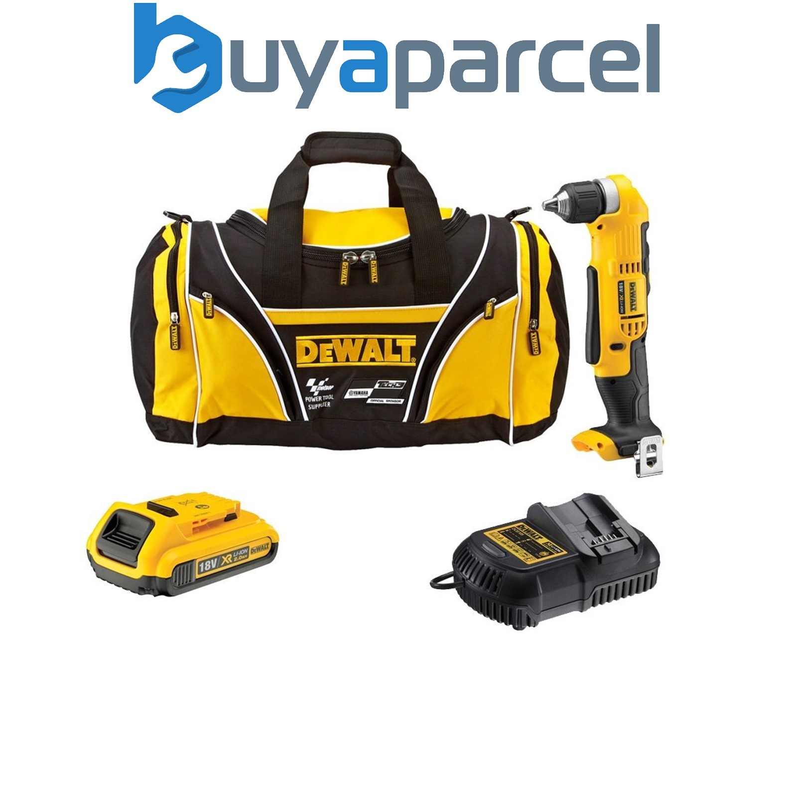 Dewalt DCD740D1 18v XR 2 Speed Right Angle Drill Li-Ion + 1x2.0ah, Charger + Bag