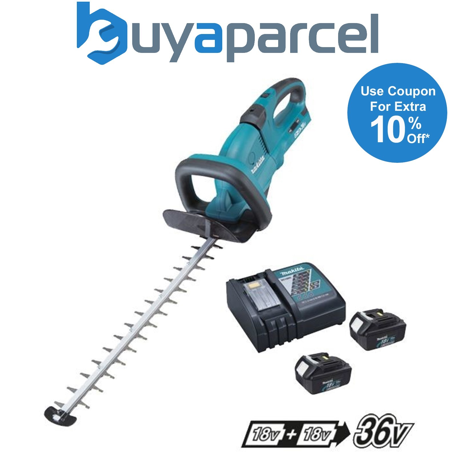 Makita DUH551 Twin LXT 18v / 36v Lithium Ion Hedge Trimmer + 2 x 3.0ah + Charger