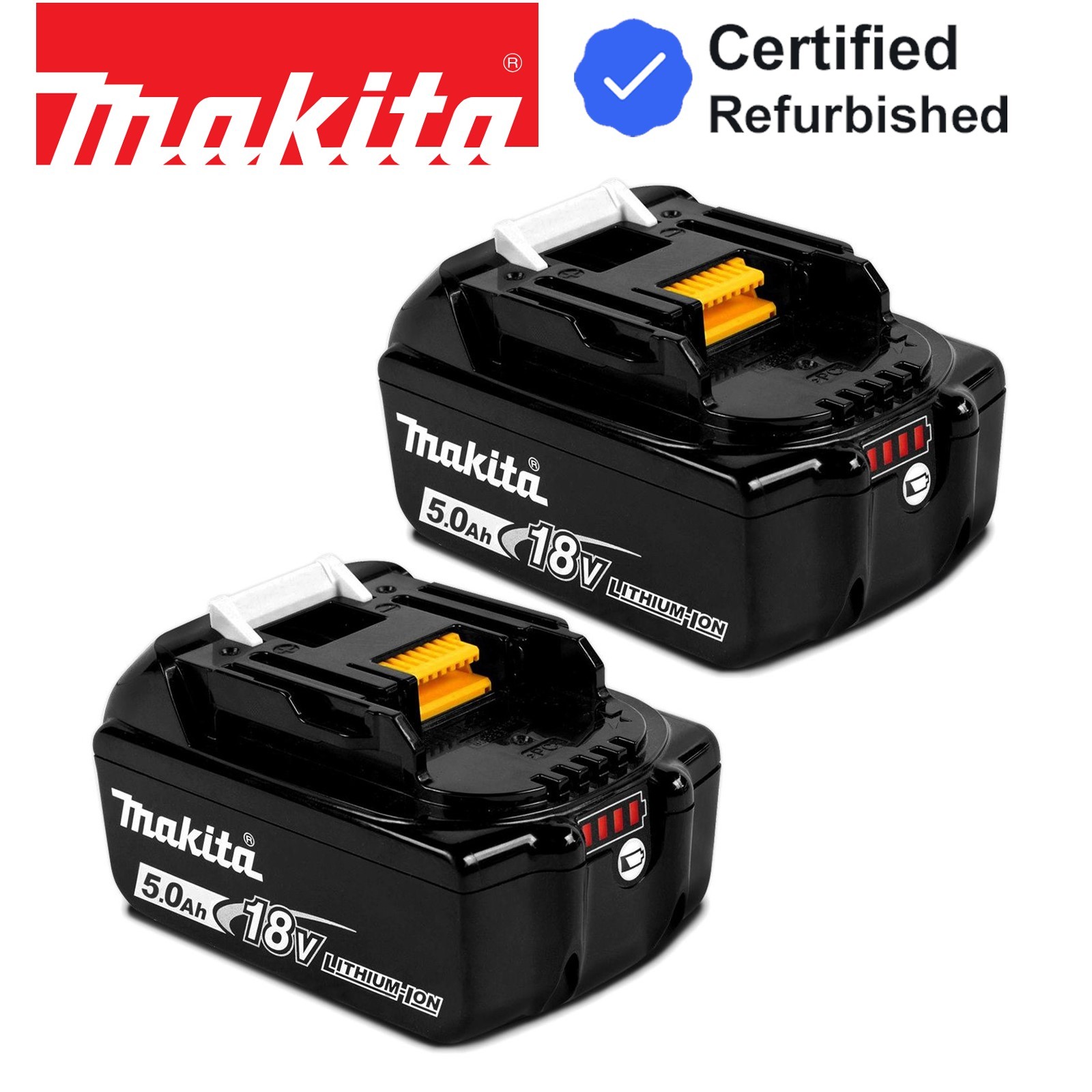 2 X Makita BL1850 18V 5.0Ah Li-Ion LXT Battery 5AH BL1850B Genuine - Twin Pack