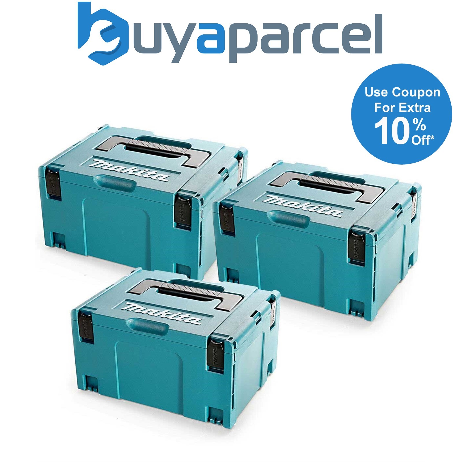 Makita MAKPAC Stacking Connector Tool Case Systainer TYPE 3 396 X 296 X 210 x 3