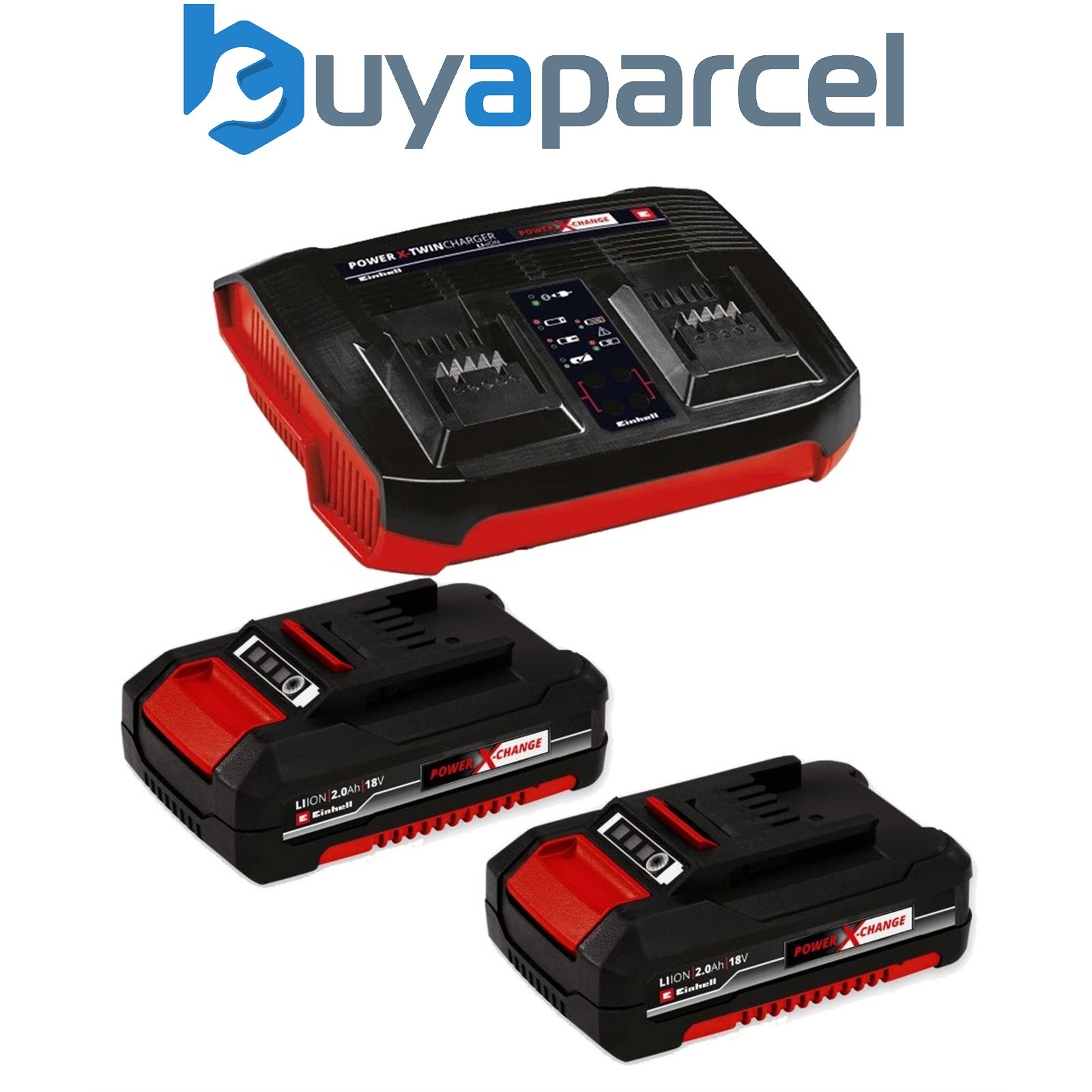 Einhell 18v Power X-Change Starter Kit 2x 2.0Ah Battery + Dual Port Twin Charger