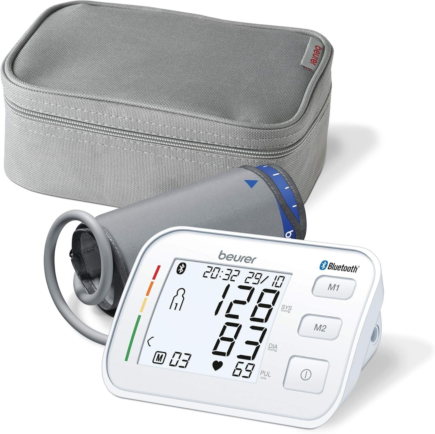 Beurer BM57 Upper Arm Blood Pressure Monitor Large Cuff 43cm App Arythmia NEW
