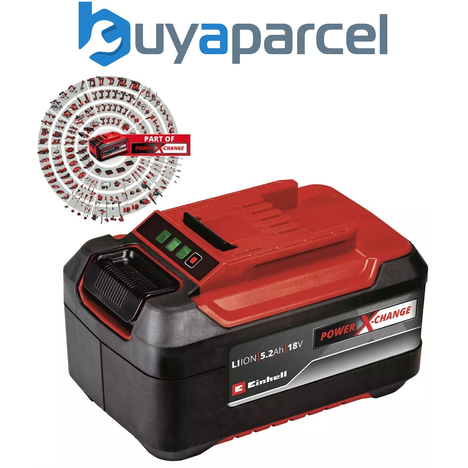 Einhell 5.2Ah PLUS 18V Battery Power X-Change Rechargeable Dust Resistant LED