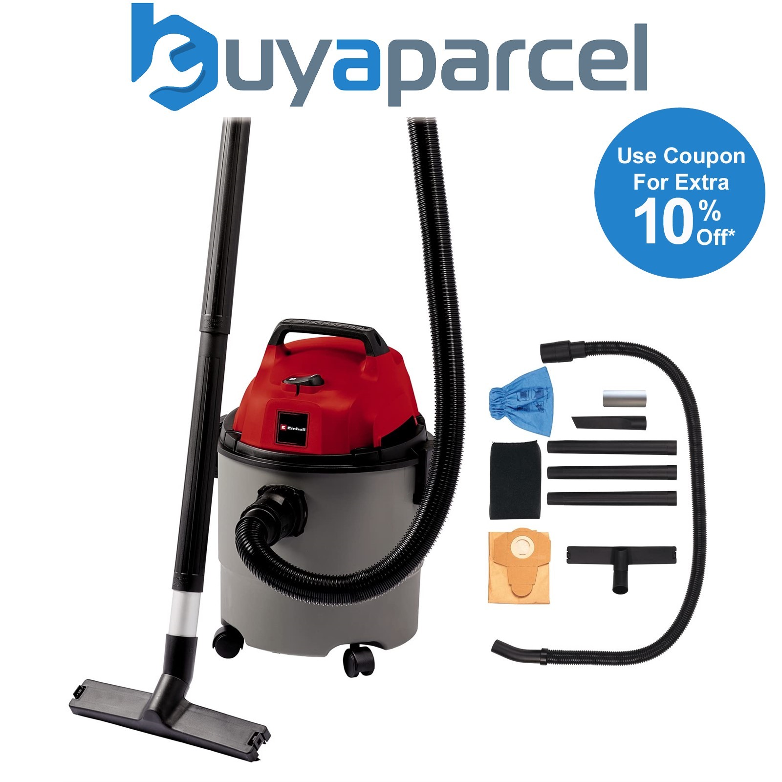 Einhell TC-VC 1815 Wet Dry Vacuum Cleaner 15L 1250W Corded Electric + Accessory