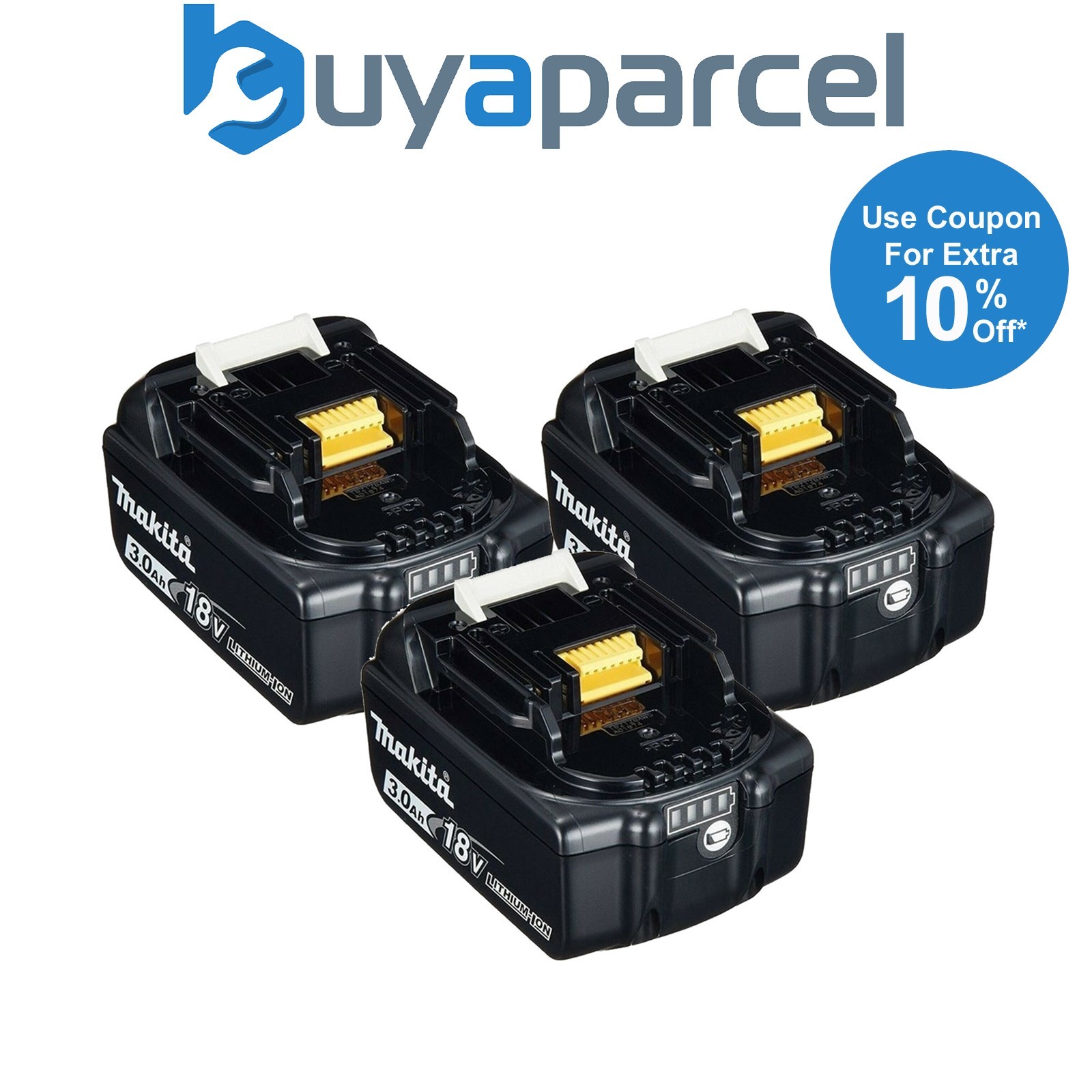 3 x Genuine Makita BL1830 18v 3.0ah Li-Ion LXT Lithium Ion Battery Star Batt