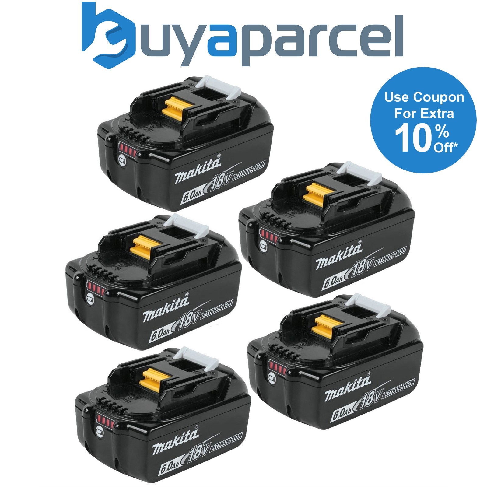5x Genuine Makita 18V 6.0Ah Li-Ion LXT Battery BL1860 6AH New Star Battery