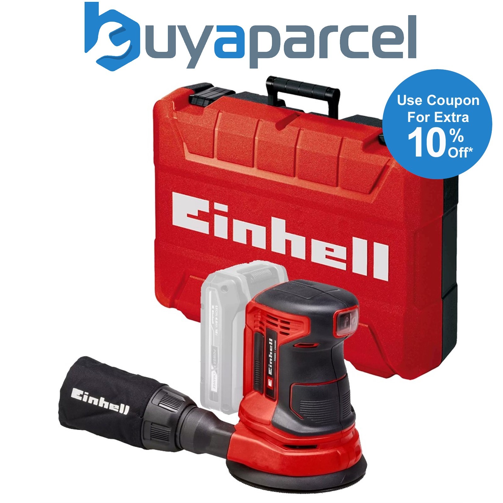 Einhell 18v Cordless Rotating Orbital Sander Power X-Change Li Dust Bag + Case