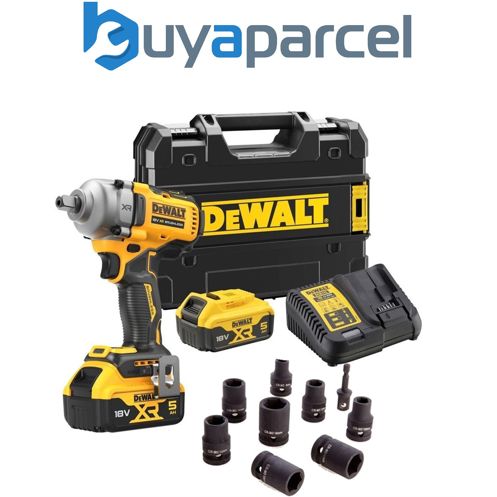 Dewalt 18v XR DCF892P2T Brushless 1/2 High Torque Wrench Detent - 2x 5ah Kit