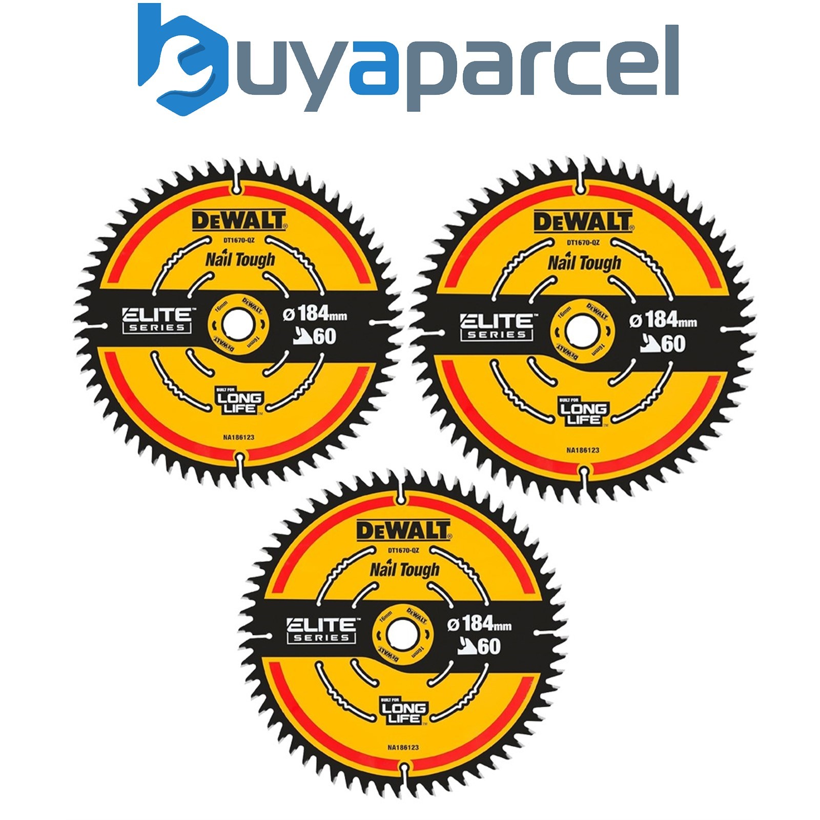 3 x Dewalt DT1670 ELITE EXTREME Cordless Mitre Saw Blade DCS365 184mm 60 Tooth