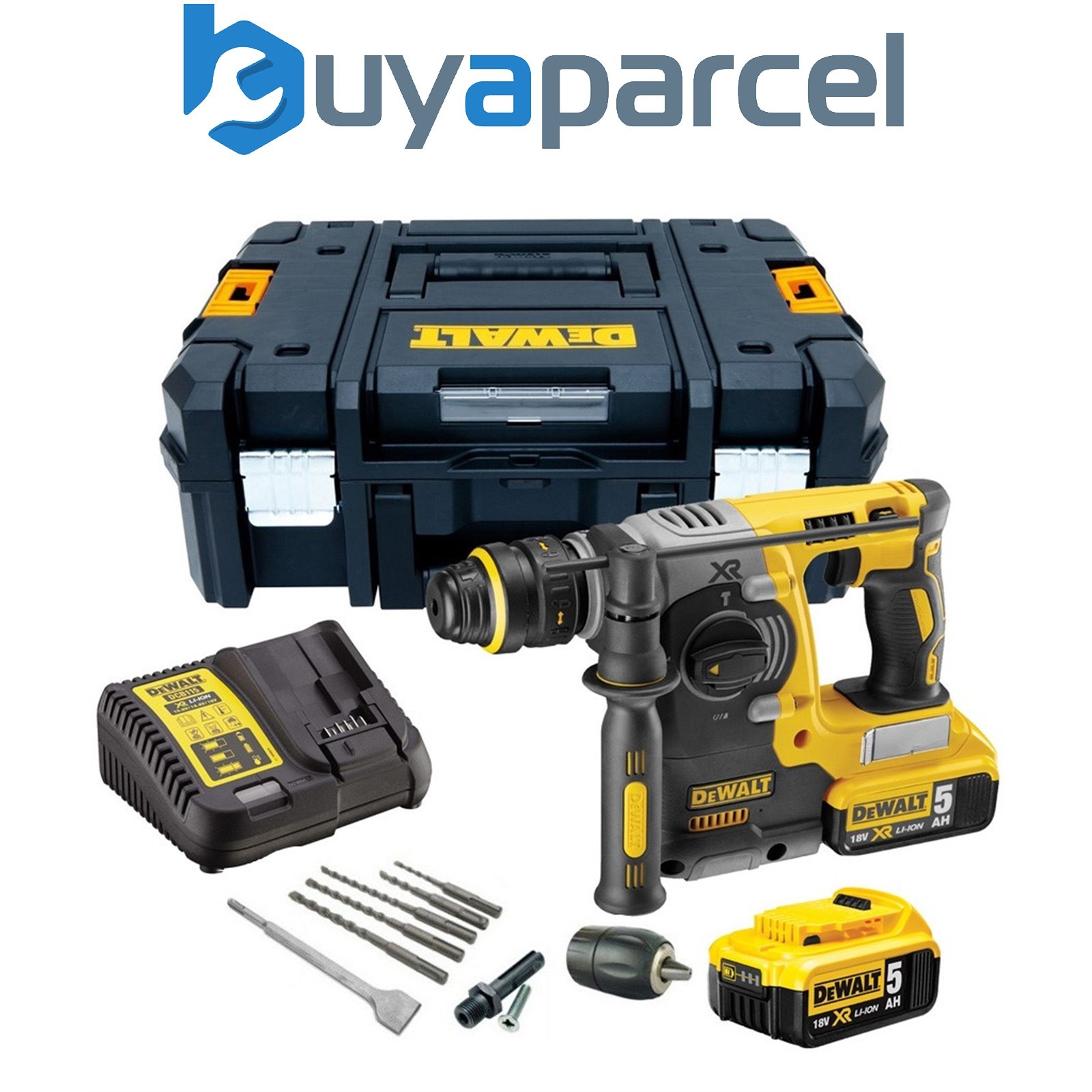 Dewalt DCH273P2 18v XR SDS+ Brushless Rotary Hammer Drill 2 x 5.0Ah +Chuck +Bits