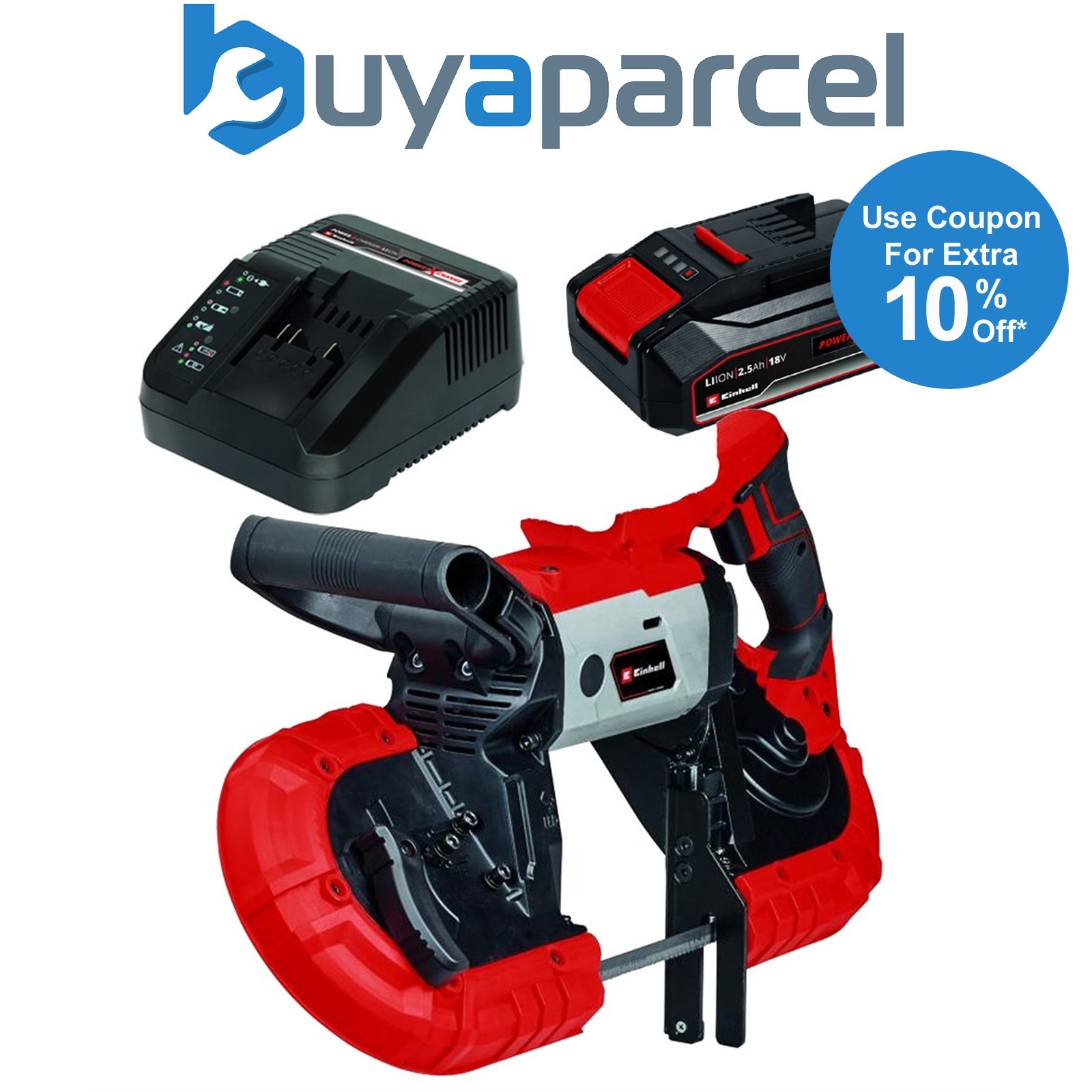 Einhell Power X-Change 18v TE-MB 18/127 Cordless Band Saw + 2.5AH Charging Kit