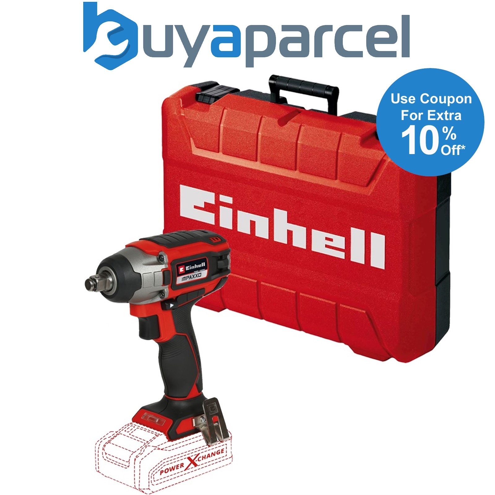 Einhell 18/230 18v Power X-Change Cordless Brushless Impact Wrench 1/2" + Case