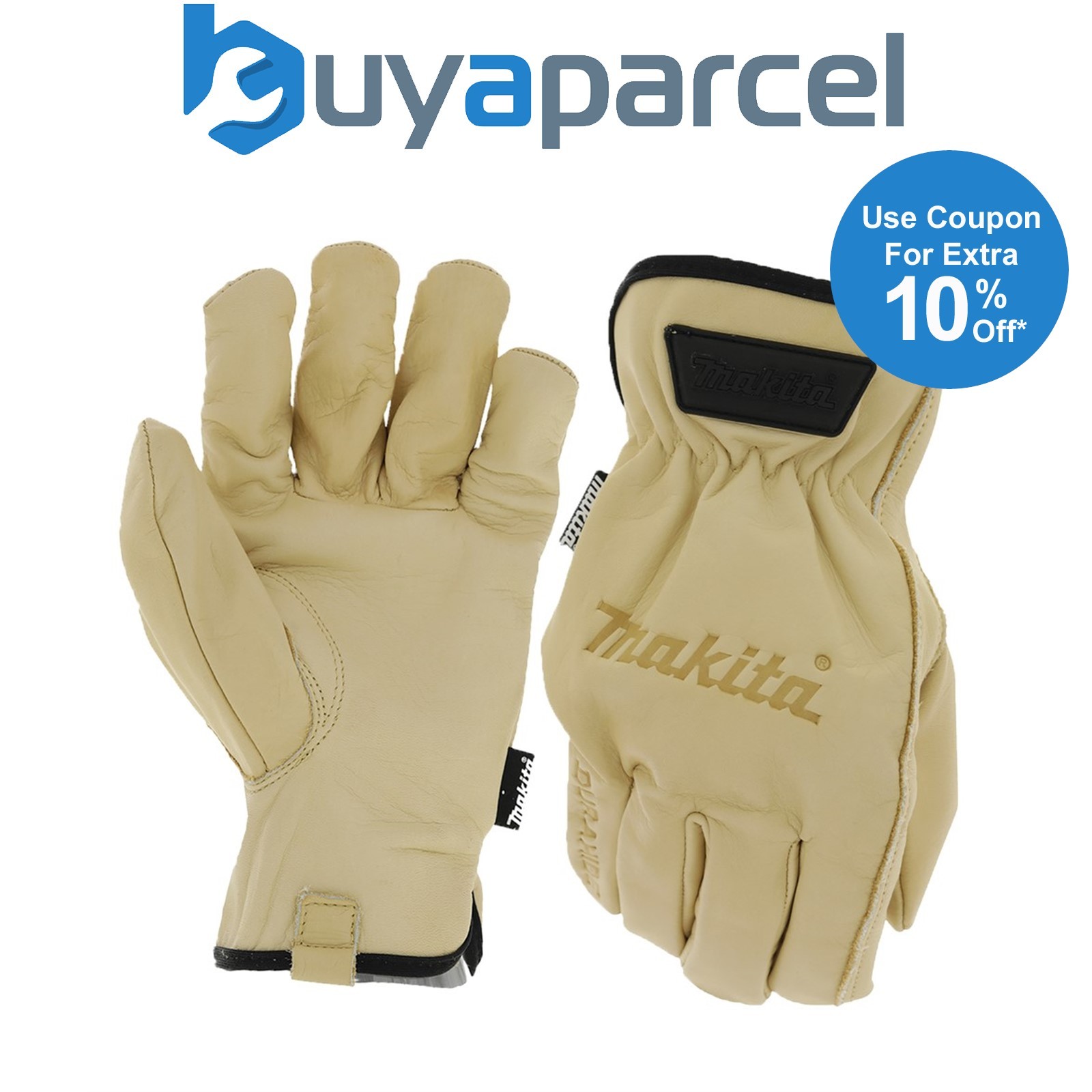 Makita P-84648 Cow Driver Gloves - Extra Large Pair - Genuine Durahide Leather
