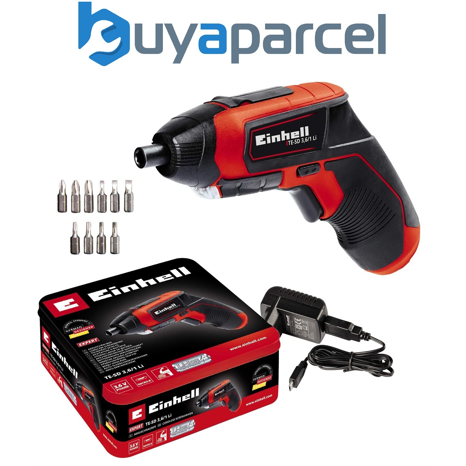 Einhell Power X-Change Cordless Screwdriver TE-SD 3,6/1 Li Micro USB Charger