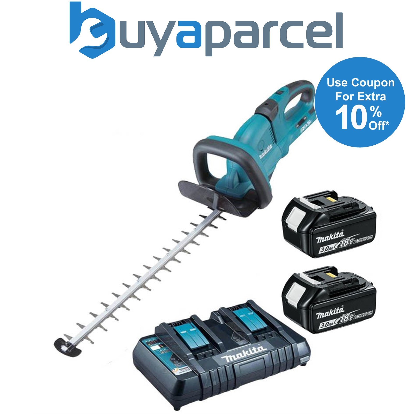 Makita DUH551RT2 Twin LXT 18v / 36v Li Ion Hedge Trimmer 2 x 3.0ah Dual Charger