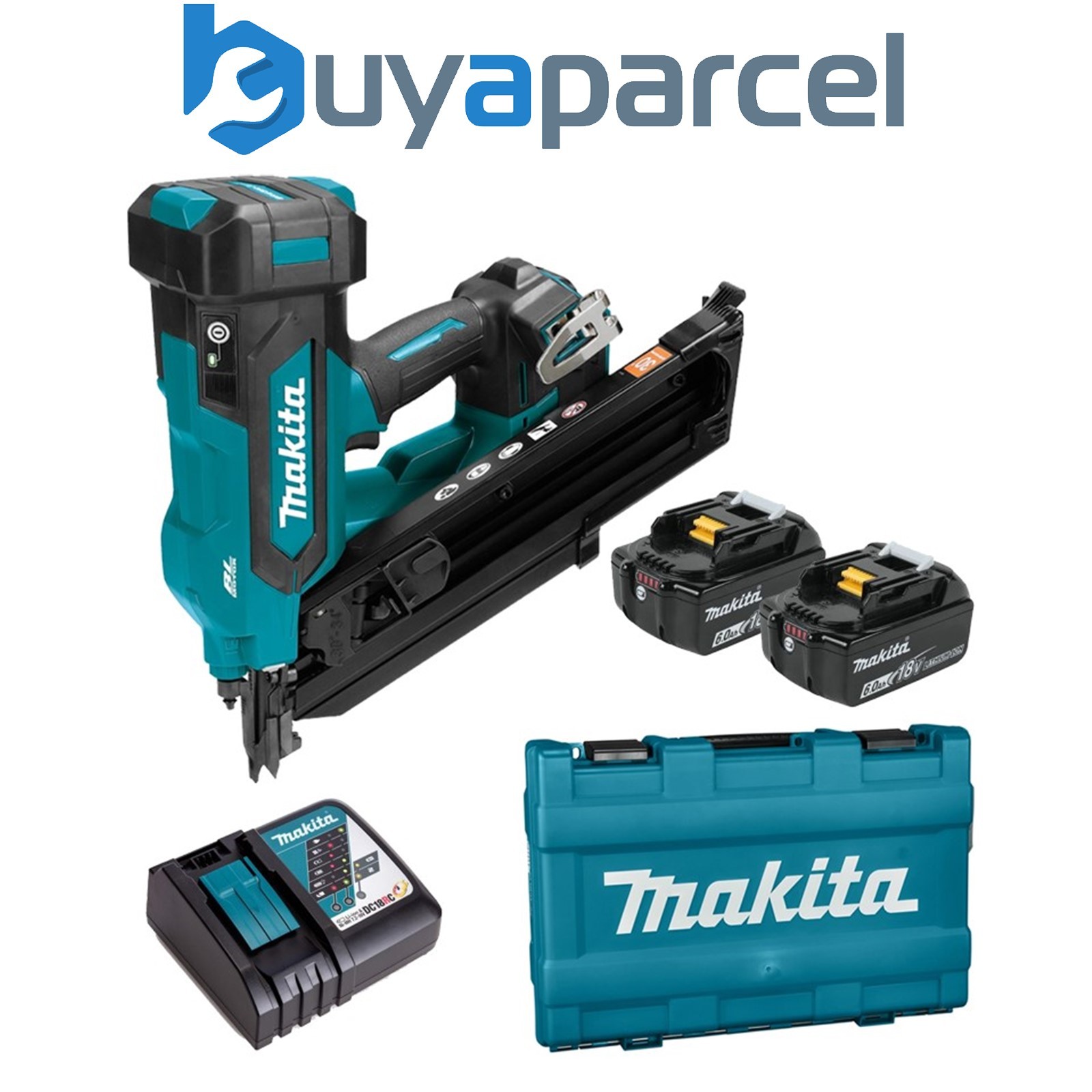 Makita DBN900ZK 18v LXT Brushless 90mm Gasless Framing Nailer + Case + 2x 6.0Ah