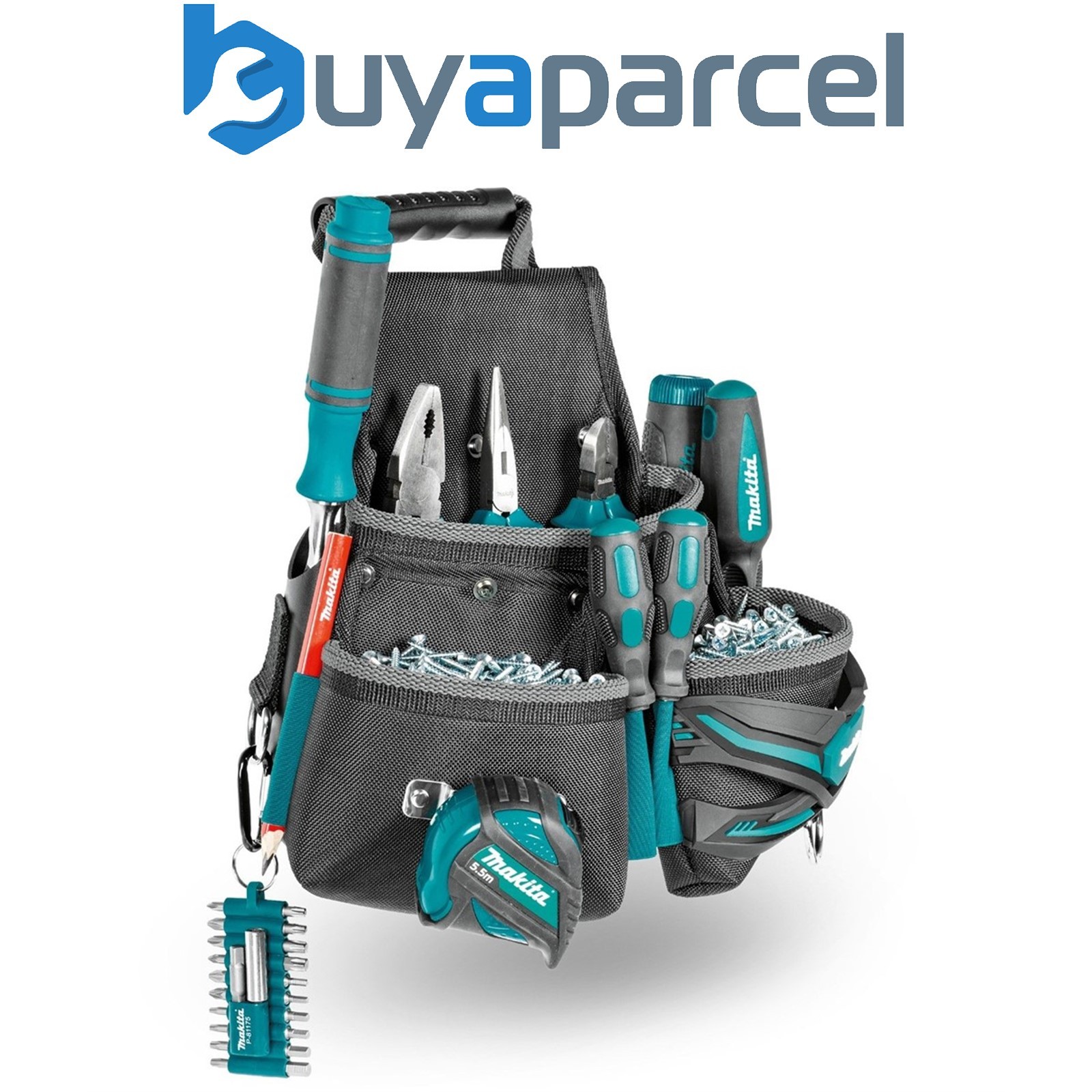 Makita E-05147 3 Pocket Screw Nails Fixings Tool Belt Holder Pouch Strap System