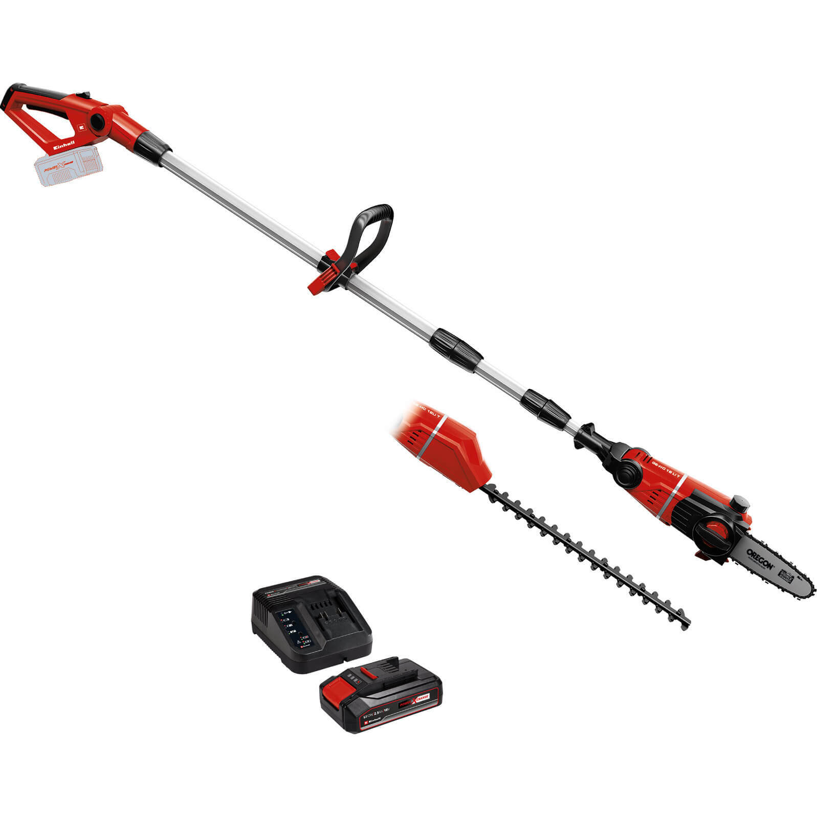 Einhell GE-HC 18 Li T 18v Cordless Telescopic Pole Pruner and Hedge Trimmer 1 x