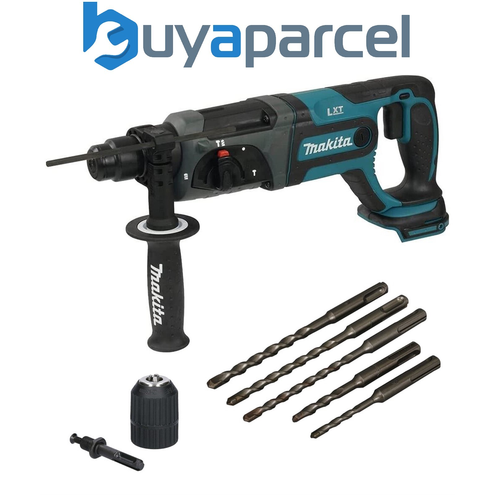 Makita DHR241Z 18V LXT SDS Lithium 3 Mode SDS+ Rotary Hammer Drill + Chuck +Bits