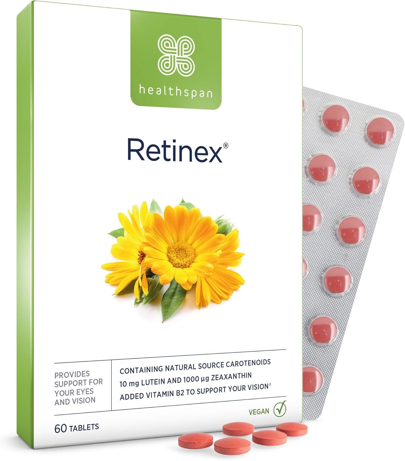 Healthspan Retinex Eye Support | 60 Tablets | 10mg Natural Source of Lutein | H