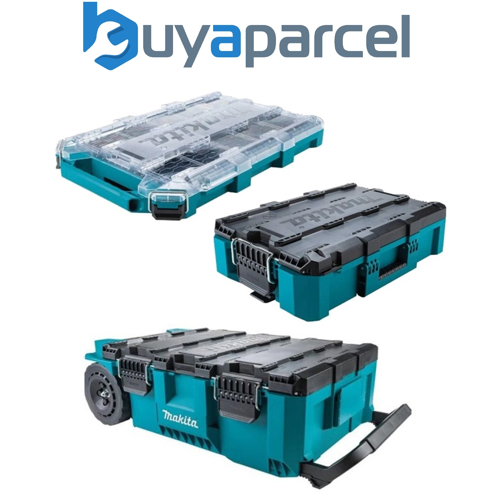 Makita 3 Piece MAKTRAK Rolling Tool Chest, Medium Box & Medium Organiser Set
