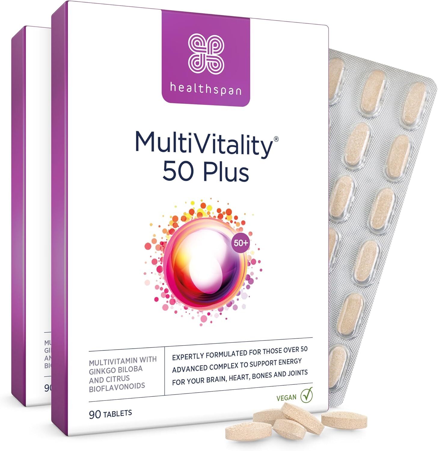 Healthspan Multivitamin 50 Plus | Advance Multivitamin for over-50's | Immune H