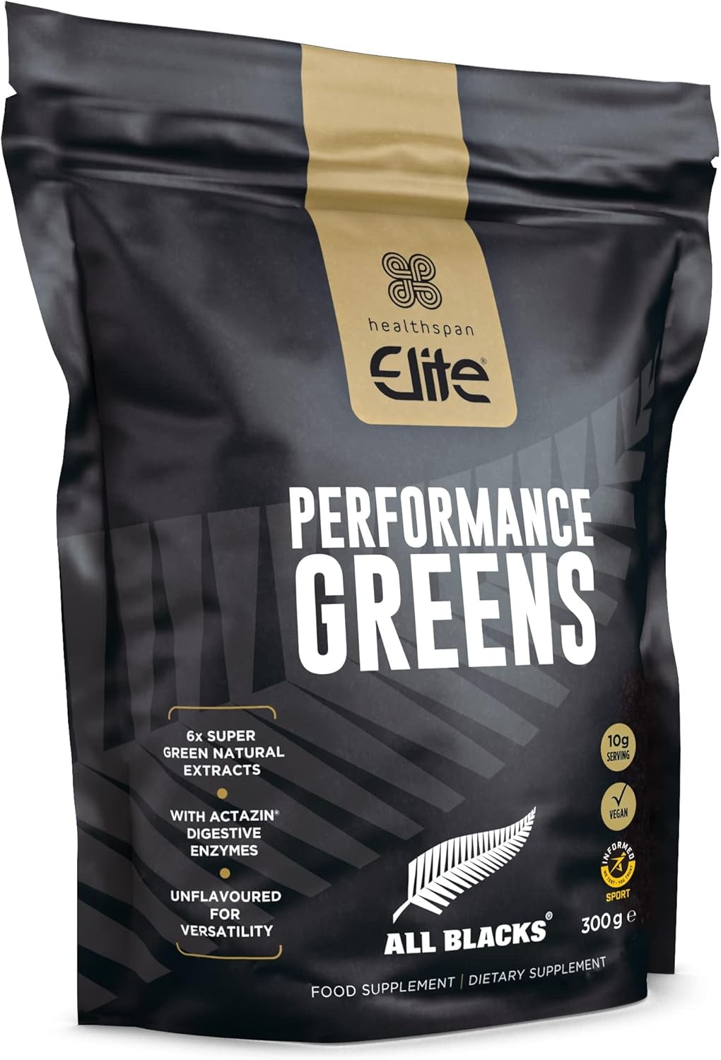 Healthspan Elite All Blacks Performance Greens (300g) | Super Green Extracts |