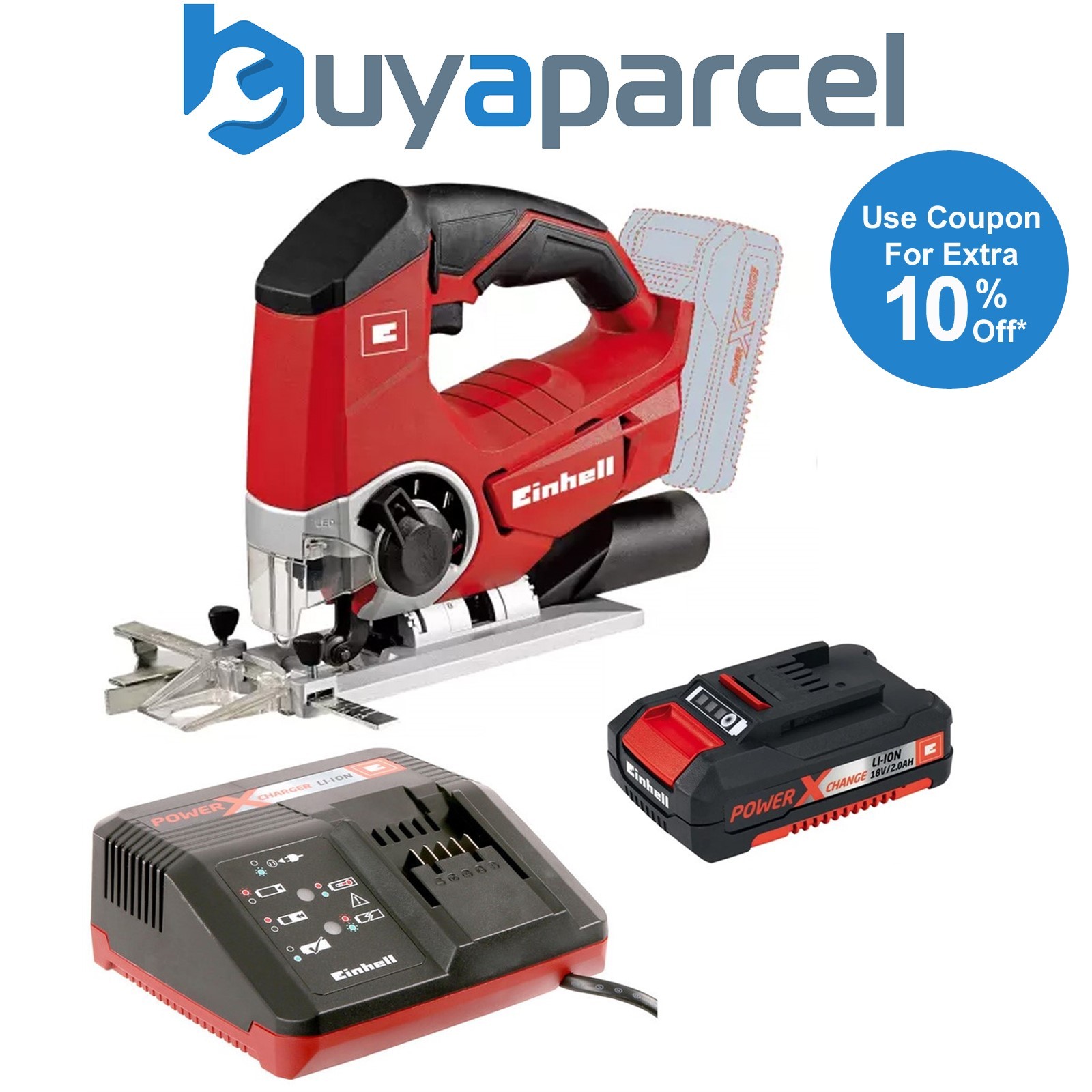 Einhell Cordless Jigsaw Power X Change 18v Li-ion TE-JS 18 LI EINTEJS18LI X1 2AH