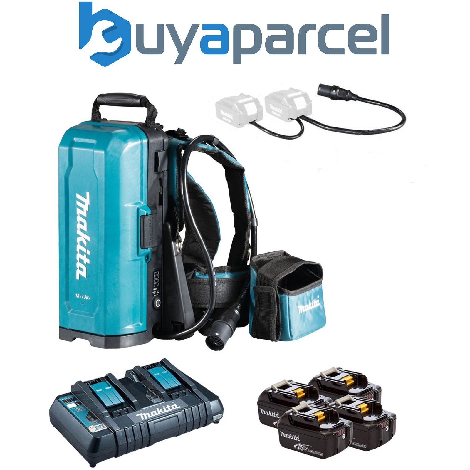 Makita 191C91-1 18v LXT Portable Power Supply PDC01 + DC18RD + 4 5ah Batteries