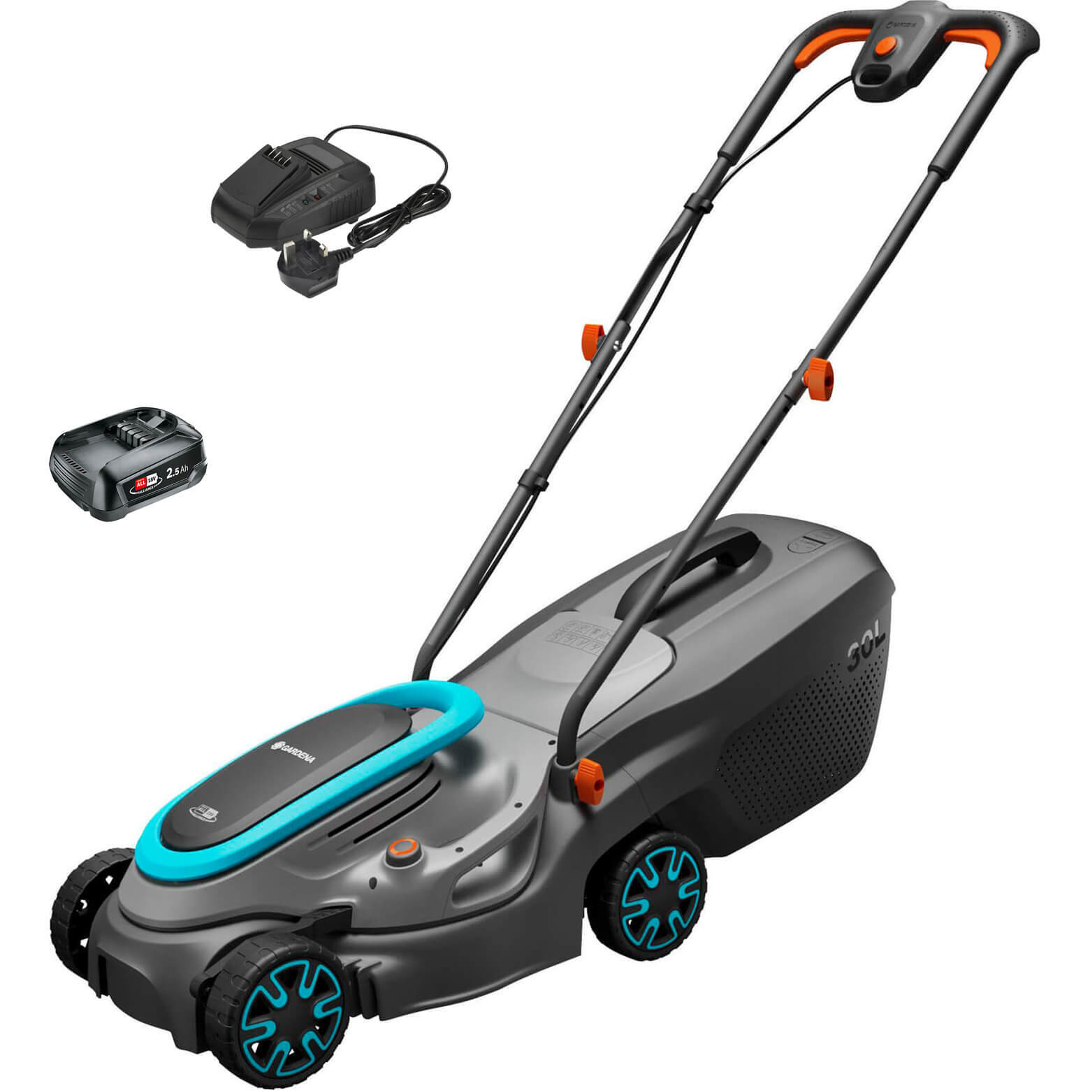 Gardena POWERMAX 32 P4A 18v Cordless Rotary Lawnmower 320mm 1 x 2.5ah Li-ion