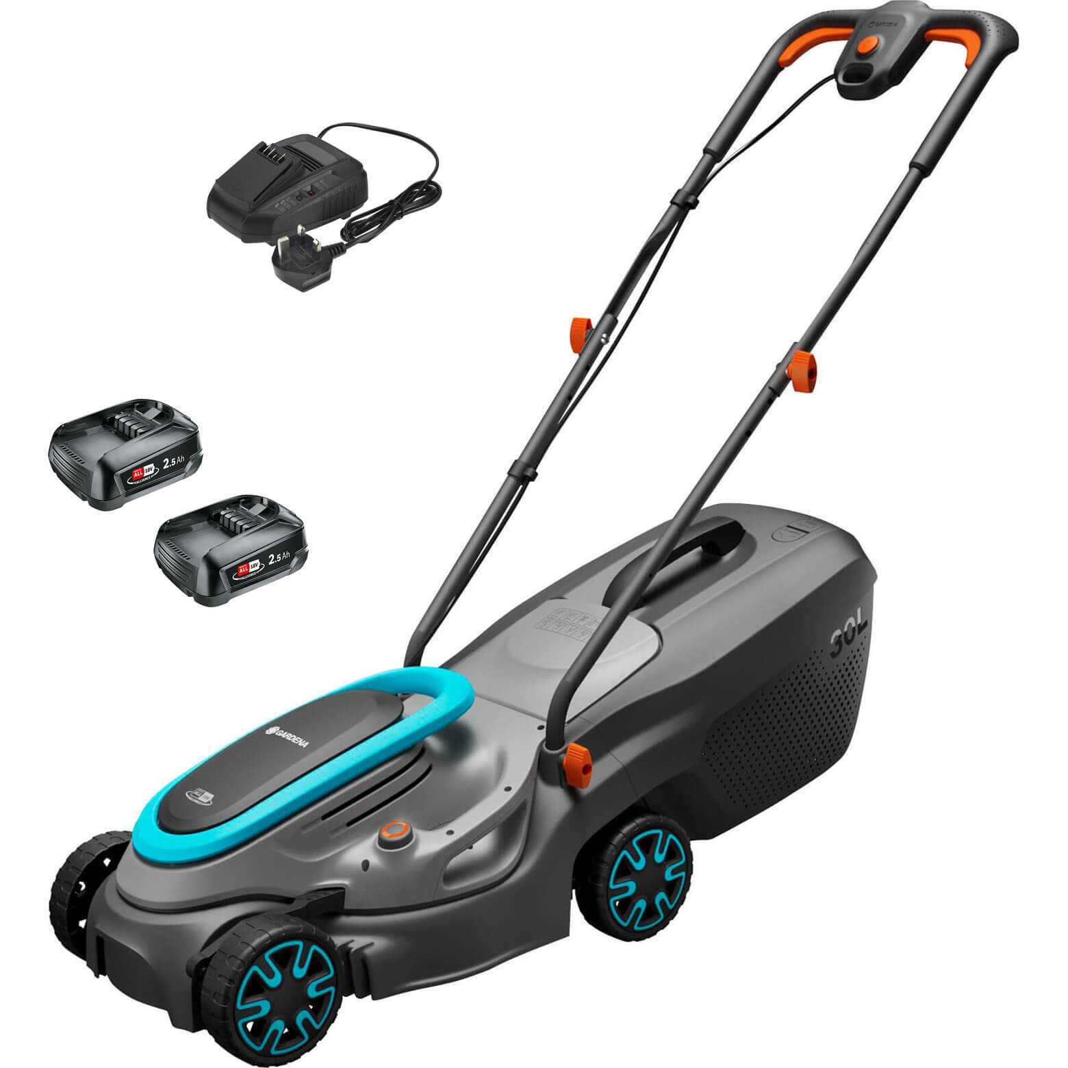 Gardena POWERMAX 32 P4A 18v Cordless Rotary Lawnmower 320mm 2 x 2.5ah Li-ion
