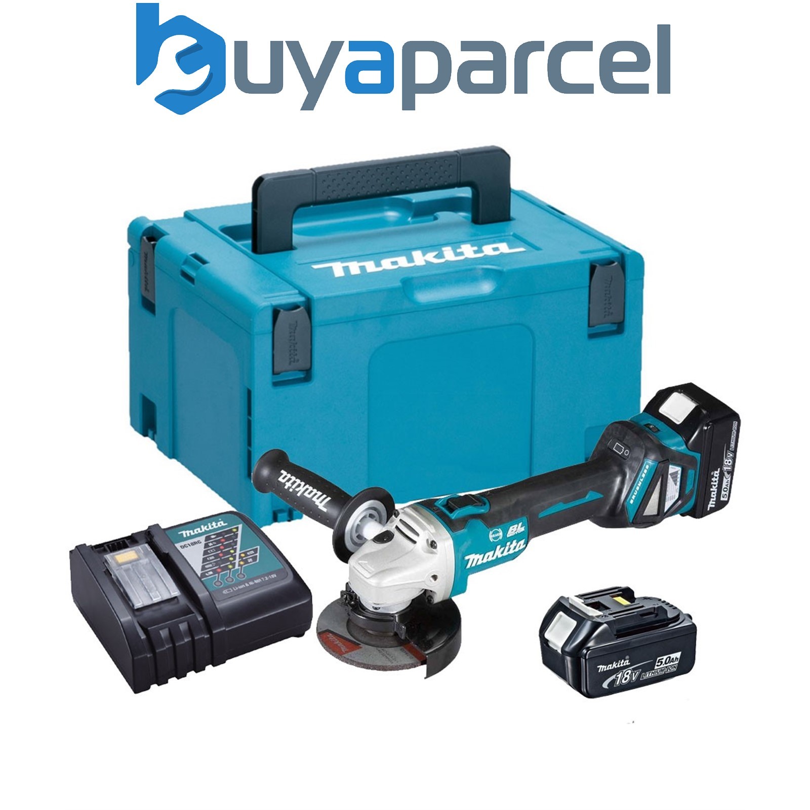 Makita DGA467RTJ 18v Cordless Brushless 115mm Angle Grinder Padde Switch Makpac