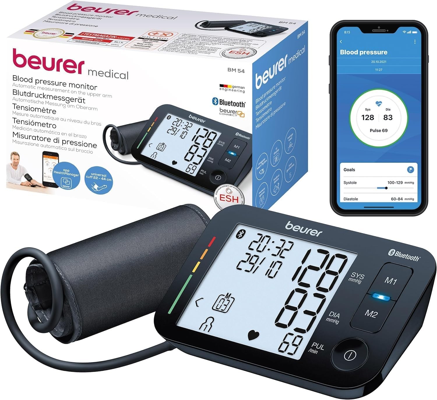 Beurer BM54 Smart Automatic Blood Pressure Monitor for Home Use, Blood Pressure